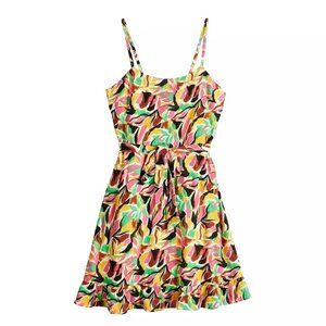 Nine West Grove Palm Floral Sundress Fit and Flare Dress Size XXL